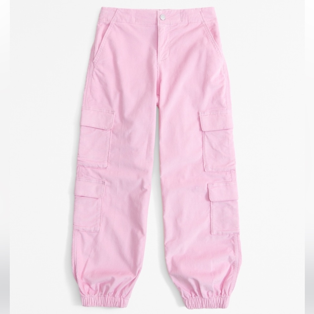 Abercrombie & Fitch Pink Low Rise Baggy Corduroy Joggers Size 9/10